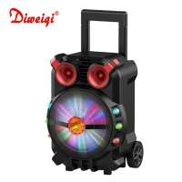 2018 new products rechargeable portable trolley speaker with colorful light